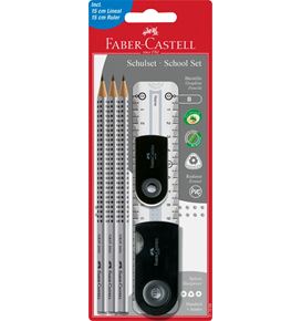 Faber-Castell - Grip 2001 graphite pencil set, B, black, 6 pieces