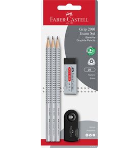 Faber-Castell - Grip 2001 graphite pencil set, 2B, black, 5 pieces
