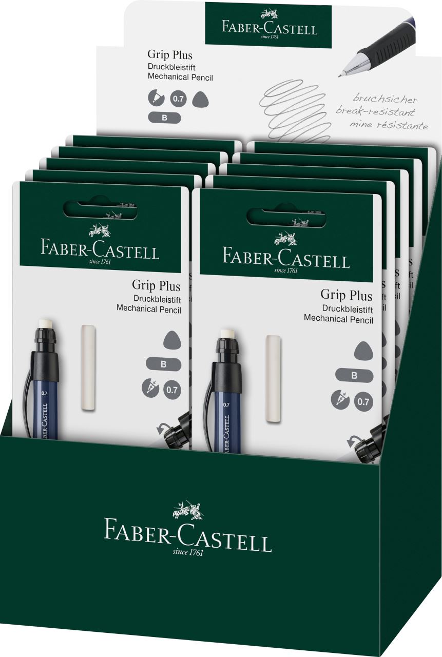 Faber-Castell - Grip Plus mechanical pencil, 0.7 mm, 3 pieces