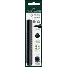 Faber-Castell - Grip Marker Permanent, round tip, blister card of 1, black