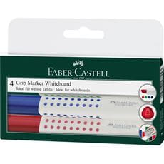 Faber-Castell - Grip Marker Whiteboard, chisel tip, wallet of 4