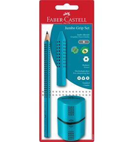 Faber-Castell - Jumbo Grip graphite pencil set, turquoise, 3 pieces