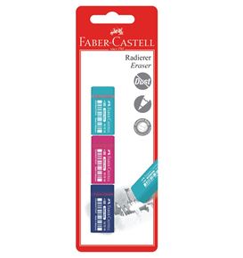 Faber-Castell - Dust-free Mini eraser, 3 trend colours, sorted, set of 3