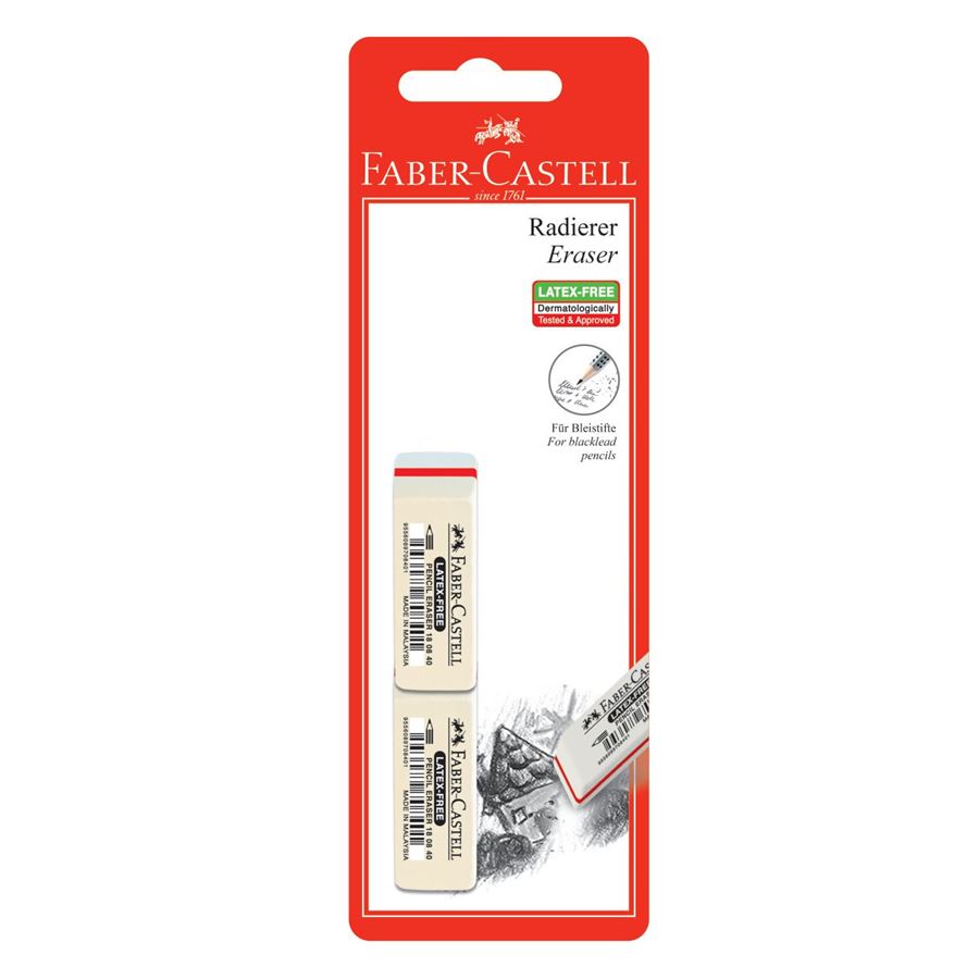 Faber-Castell - 7008-40 latex-free eraser, set of 2