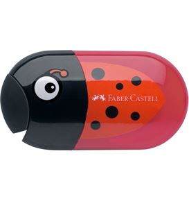 Faber-Castell - Animal motif twin sharpening box with eraser, motif ladybird