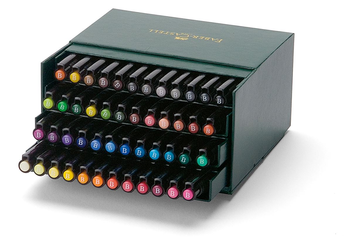 Faber-Castell - Pitt Artist Pen Brush India ink pen, studio box of 48