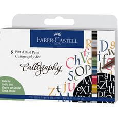 Faber-Castell - Pitt Artist Pen Calligraphy India ink pen, set of 8