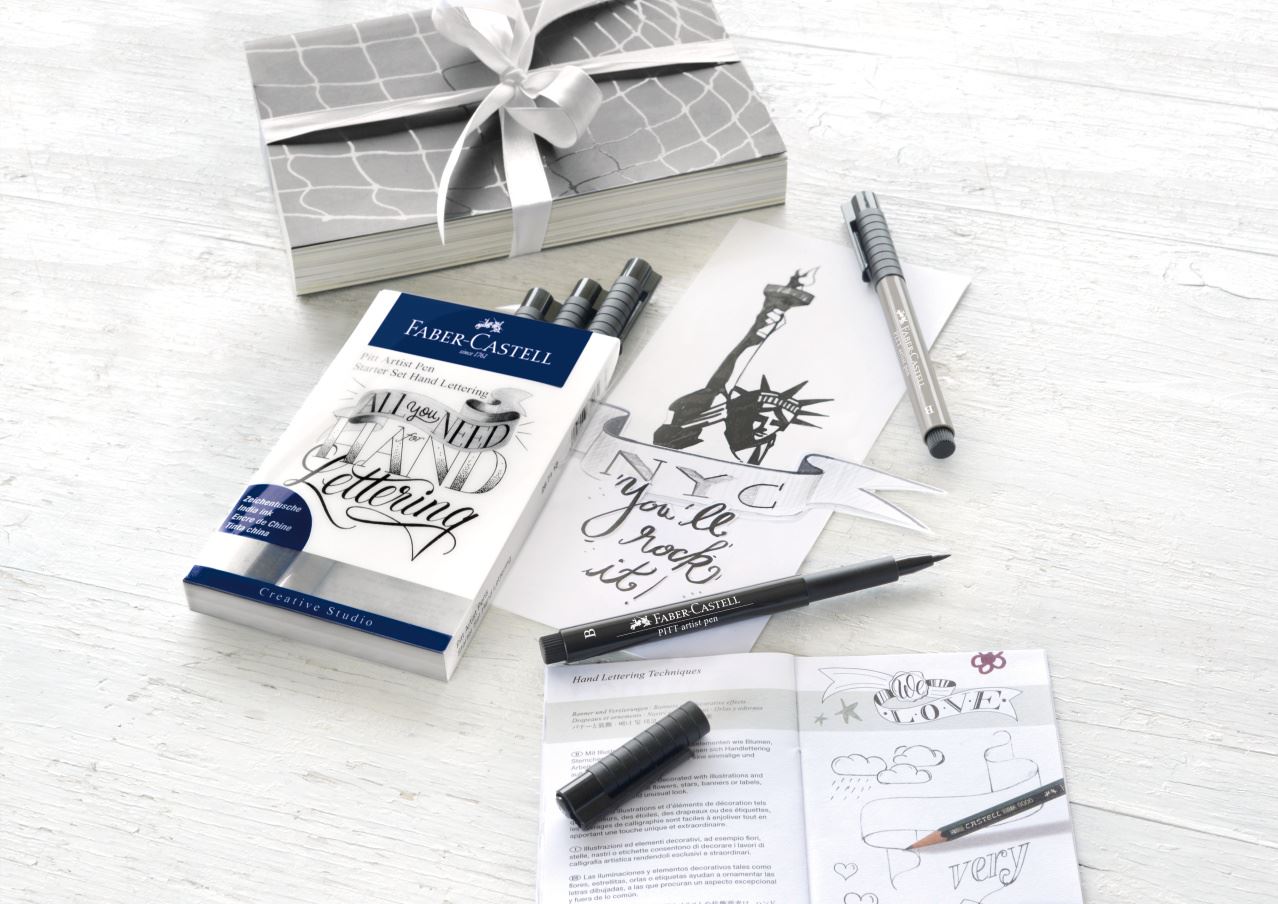 Faber-Castell - Pitt Artist Pen India ink pen, set of 8 Lettering, Start