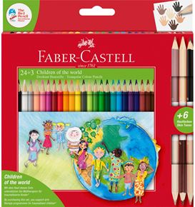 Faber-Castell - Children of the world colour pencil triangular 24+3